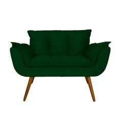 Namoradeira Decorativa Estofada Para Recepção Clínica Opala Suede Verde - LM DECOR