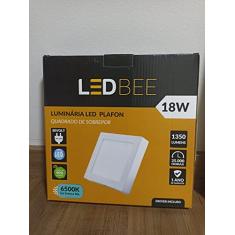 Plafon LED sobrepor quadrado 18w branca LEDBee