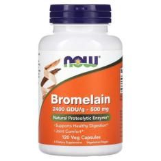 Bromelain (Bromelina), 500 Mg, 120 Cápsulas Vegetais, Now Foods