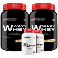 Kit 2x Waxy Whey 900g + 2x Creatina Monohidratada 100% Pura 300g - Bod