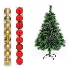 Arvore de Natal Pinheiro Nevada 1,2 metros 90 galhos com enfeites - ca