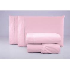 Jogo de cama lençol casal padrão 4 peças algodão percal 180 fios acaba