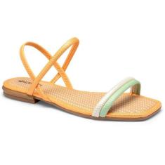 Sandália Rasteira Mississipi Q5403, Laranja, 38