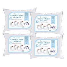 Kit de 4 Travesseiros Alto Padrão Plumas e Penas - Daune