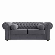 Sofá Chesterfield 02 Lugares 1.80 Cm Cor Cinza Roma 014 Jr
