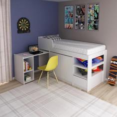 Cama Solteiro com Escrivaninha para Colchão 88 x 188cm Multimóveis VCR