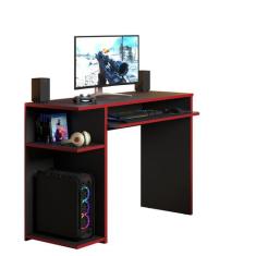 Escrivaninha Mesa De Computador Para Gamer Com Prateleira Elevada E Su