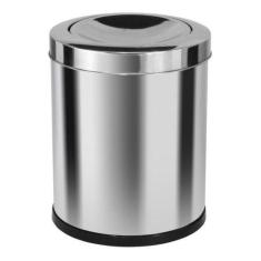 Lixeira Em Aço Inox Com Tampa Meia Esfera 30l - JSN, Cinza