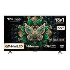 Smart TV 55” TCL 55C6K 4K QD-Mini Led 144Hz Sistema Operacional Google TV