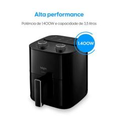 Fritadeira Elétrica Elgin Facilita Fry Air Fryer Sem Óleo 1400W 3,5L G