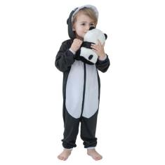 Pijama Infantil Macacão Kigurumi Fantasia Urso Pand Parmalat, Panda, 4