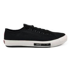 Tênis Coca Cola Masculino Casual Daytona Canvas Classic CC2170 - 42 - Preto/Branco-Masculino