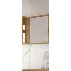 Armário Aéreo Canto de Cozinha 1 Porta 100% Mdf New Porto Freijó/Off White