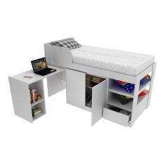 Cama Solteiro com Escrivaninha para Colchão 88 x 188cm Multimóveis VCR35067