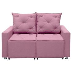 Sofá Retrátil e Reclinável 2 lugares Bariloche 1.60cm C/ Molas Linho Shop das Cabeceiras