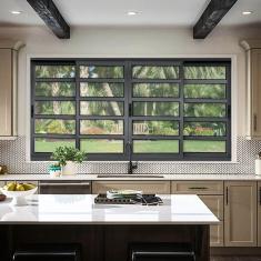 Janela Elite com Travessas 4 Folhas Moveis 100 X 150 Vidro Liso Preto