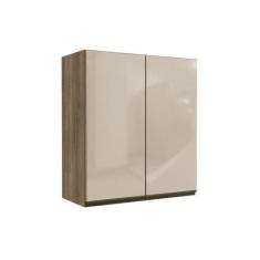 Armário de Cozinha Modulado Maxxi G765 2 Portas c/ Vidro Nogal - Kappe