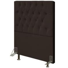 Cabeceira Cama Box Solteiro 90cm Diamante Veludo J02 Marrom - Mpozenat