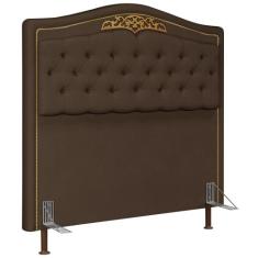 Cabeceira Cama Box Casal Queen 160cm Imperial Veludo J02 Chocolate - M