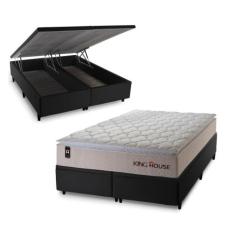 Conjunto Box Baú Roma Bege 158x198x78 c/ Molas Ensacadas - King House