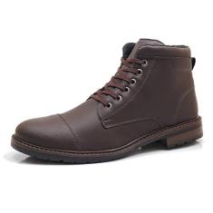 Bota Coturno Ec Shoes Cano Curto Com Solado de Borracha, 38, Café