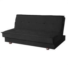 Sofá Cama Diamante 2 Lugares 180cm Aifos Tecido Suede Cor Preto