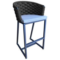 Banqueta Bali em Alumínio e Trico Náutica Trama