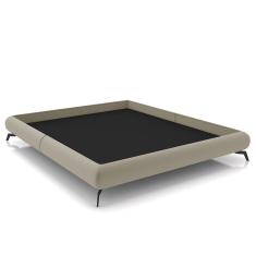 Cama Queen Base Box 158x198cm Pés De Ferro Cold Z37 Veludo Bege - Mpozenato