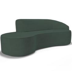 Sofá 4 Lugares Curvo Sala de Estar Living Firenze Direito D02 Linho Ve