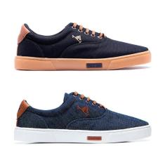 Tênis Masculino Casual Em Lona Polo Joy Solado Reto Kit 2-Masculino