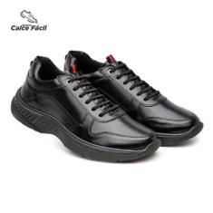 Tenis sapatênis sneaker masculino preto sola preta-Masculino