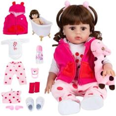 Bebê Reborn Boneca Girafinha Realista Silicone Menina Boneca Pode dar 
