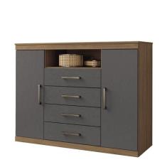 Cômoda Havana Master 2 Portas e 4 Gavetas - Santos Andirá, Jatobá/Graf