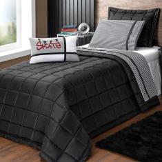 Kit Cobre Leito Solteiro Skate Radical + Jogo De Lençol 7 Peças - Preto