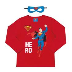 Camiseta Infantil Com Máscara Superman Marlan