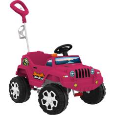 Mini Carro Infantil Bandeirante Banjipe - 2 em 1 - Pedal e Passeio - Pink