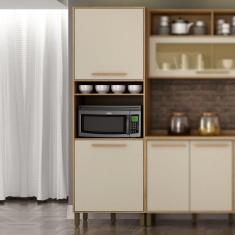 Paneleiro com Nicho 2 Portas Salvador Valdemóveis Cinamomo/Off White