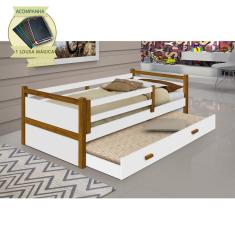 Beliche Bianca Design Infantil Solteiro  - Branco/amêndoa Incluso Lousa Mágica