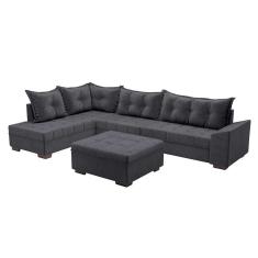 sofá de canto itapema veludo grafite