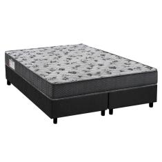 Cama Box Queen: Colchão Espuma Ortobom D33/EP ISO 100 Ultra Firme + Base CRC Suede Gray(158x198)