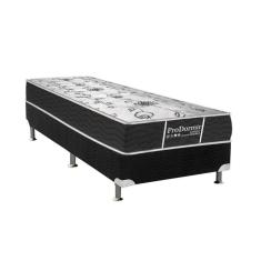 Cama Box Solteiro: Colchão Molas Probel Bonnel ProDormir Sleep + Base CRC Suede Black(88x188)