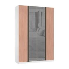 Guarda Roupa 4 Portas 3 Gavetas 159,2 cm com Vidro Reflecta Prata Prim