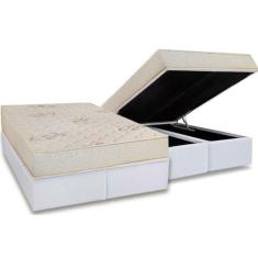 Conjunto Box Baú Queen: Colchão Espuma Luckspuma D45 Gran Luck Floral 