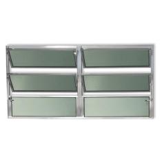 Janela Basculante de Alumínio 60x120cm 2 Seções com Vidro Boreal Plus 