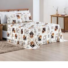 Jogo de Lençol Cama King 4 peças 100% Algodão Malha Penteada Quality -
