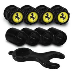 Bicos Capa de Válvula Preto Pneu Ferrari - DCAPS