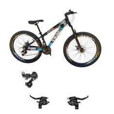 Bicicleta Aro 26 Vikingx Tuff 25 Com Trocadores Cambio Shimano Traseir
