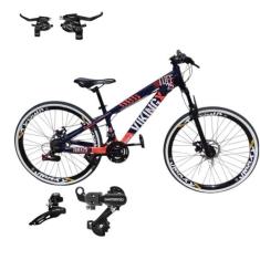 Bicicleta Aro 26 Vikingx Tuff 25 Com Trocadores Cambio Shimano Traseir
