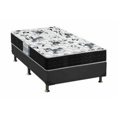 Cama Box Solteiro: Colchão Anatômico Probel D28/Ep Advanced Tech1000 + Base Crc Suede Gray(88X188)