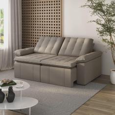 Sofá Cama Palmeira 3 Lugares Retrátil Reclinável 2,20m Veludo com Molas CabeCasa MadeiraMadeira